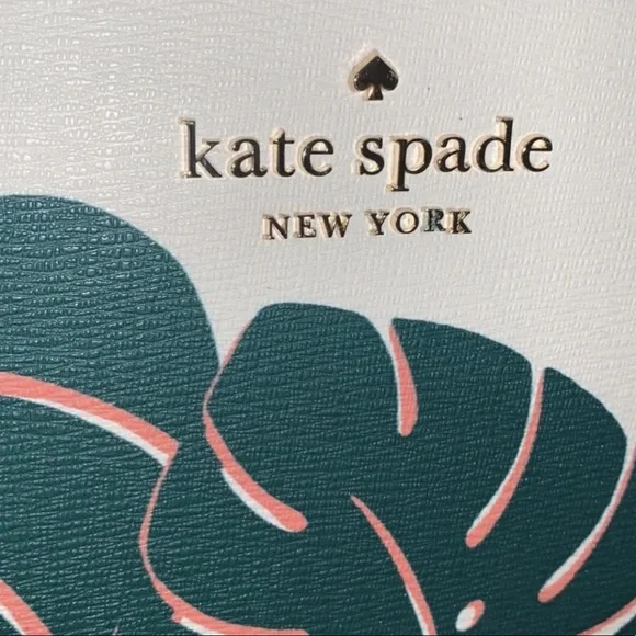 Kate Spade Darcy Monstera Crossbody Traveler Bag NWT $349 Green Leaves - Picture 4 of 5